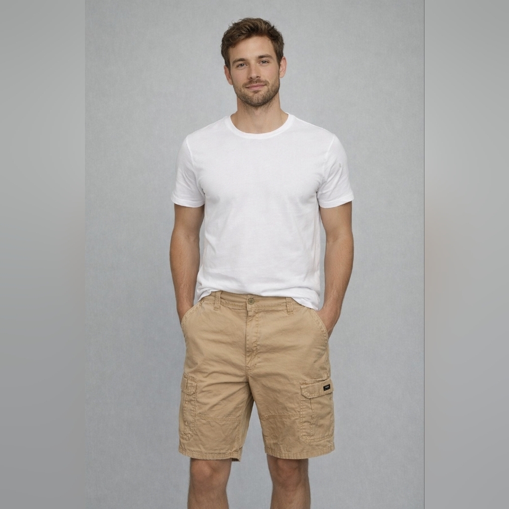 Wrangler Tan Cargo Shorts Classic Cotton Blend